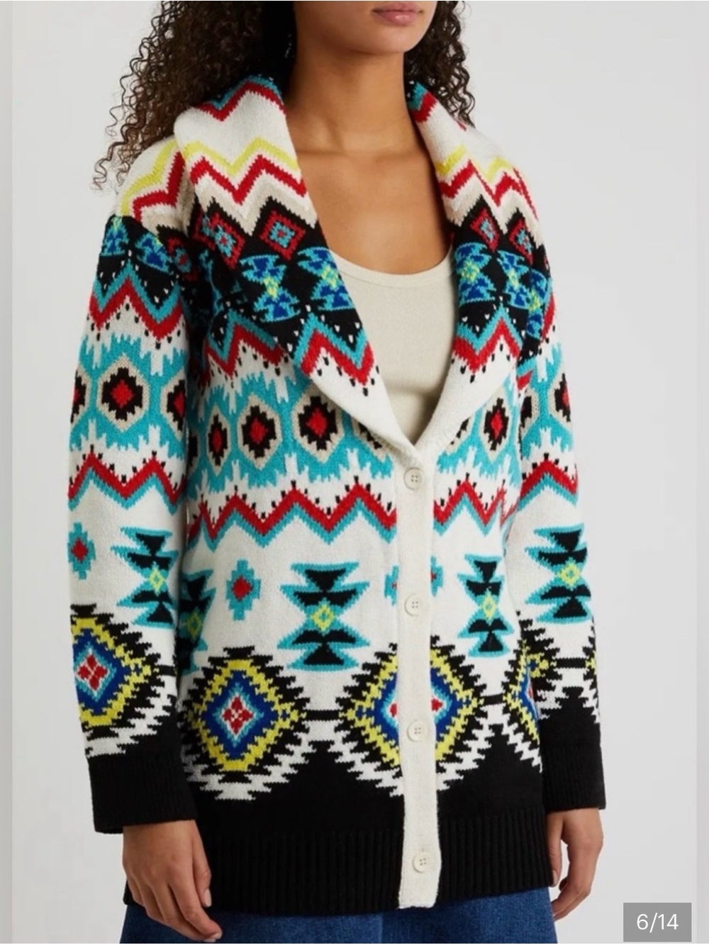 Alice and Olivia Jenn Fair Isle Cardigan